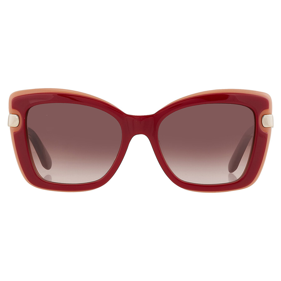 Ferragamo Salvatore Ferragamo Red Gradient Butterfly Ladies Sunglasses ...