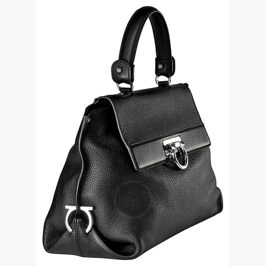 Salvatore Ferragamo Sophia Black Pebble Leather Handbag A896 419509 Salvatore Ferragamo Sophia Black Pebble Leather Handbag A896 419509