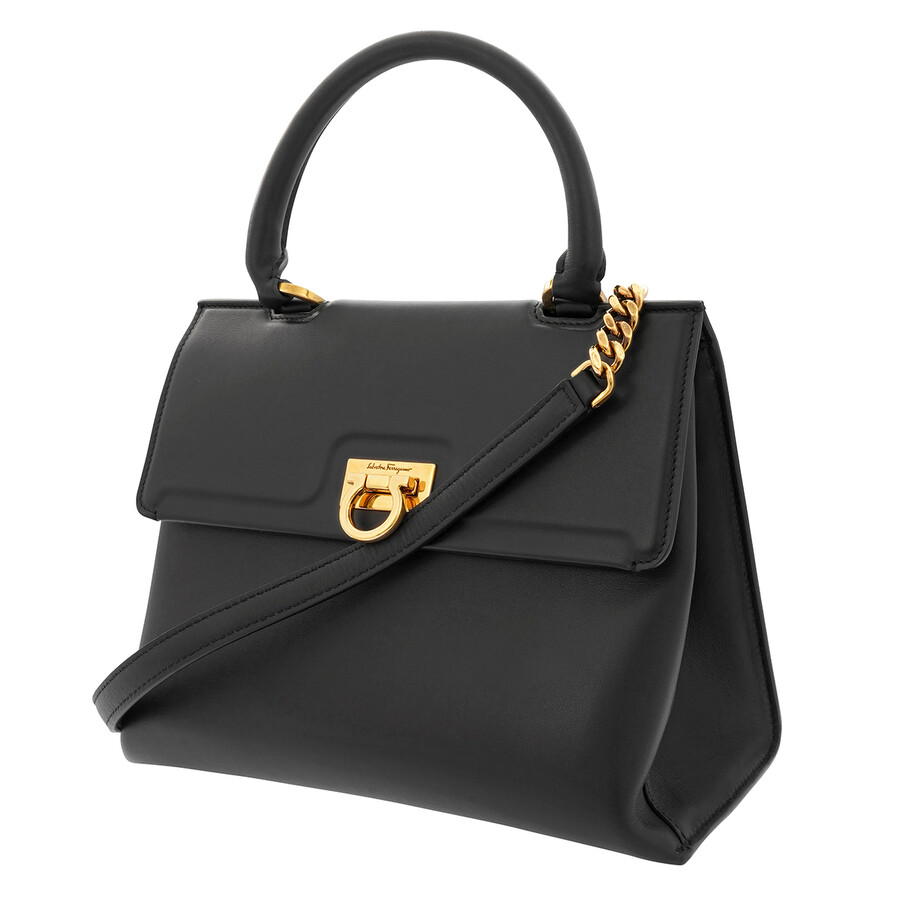 Ferragamo Salvatore Ferragamo Trifolio Top Handle Bag In Black 210892