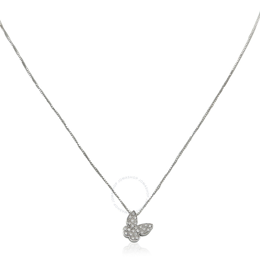 Salvini I Segni White Gold 0.07 Ct Diamond Butterfly Necklace