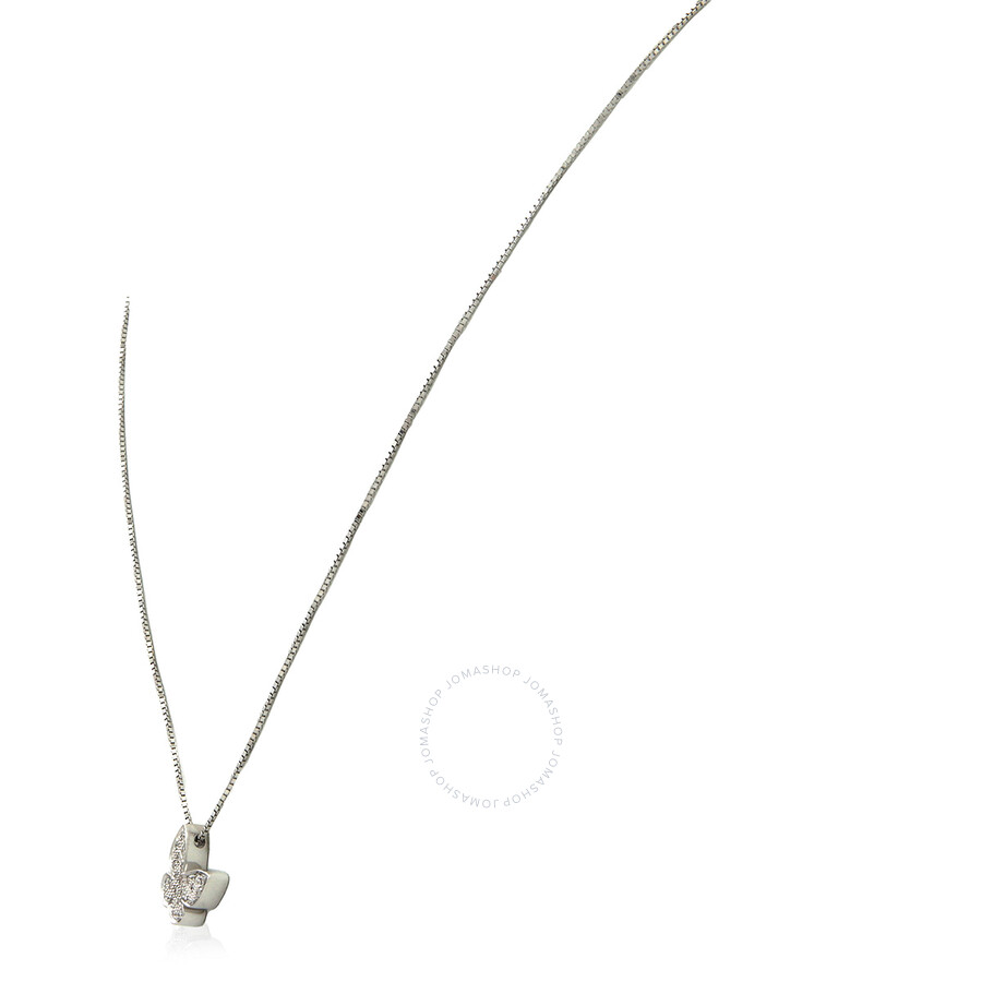 Salvini I Segni White Gold 0.07 Ct Diamond Butterfly Necklace