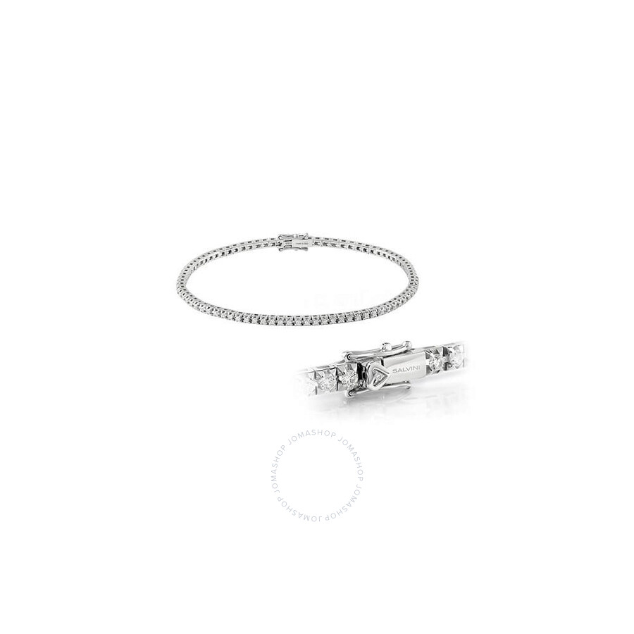 Salvini Ladies White Gold Tennis Diamond Bracelet In White/gold Tone