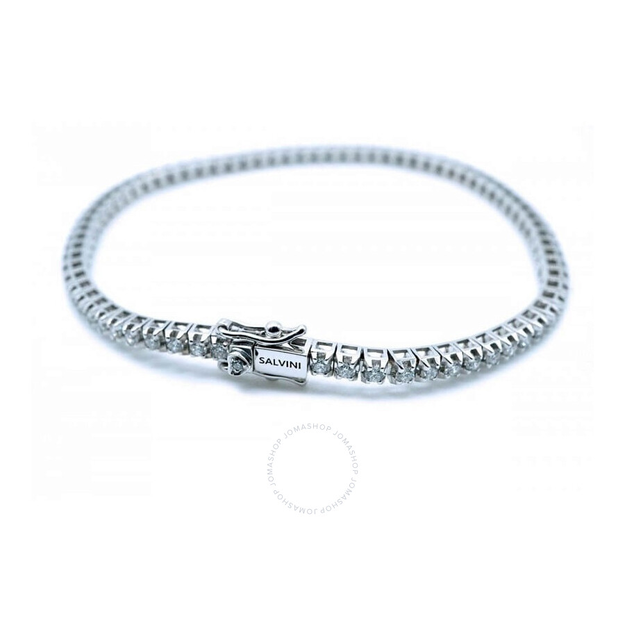 Salvini Ladies White Gold Tennis Diamond Bracelet In White/gold Tone