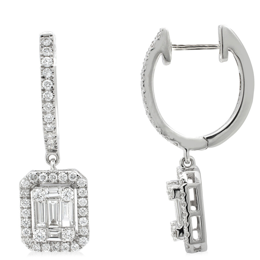 Salvini Magia White Gold 0.87 Ct Baguette Cut Gh Diamond Earrings