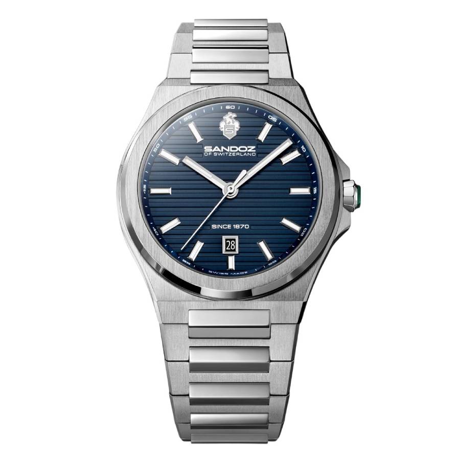 SANDOZ シルバー925 クォーツ腕時計 送料無料【電池交換済】 サンドス SANDOZ シルバー スイス製 SL-1021