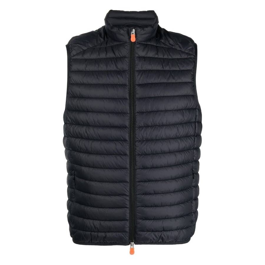 Save The Duck Logo-patch Padded Gilet In Black