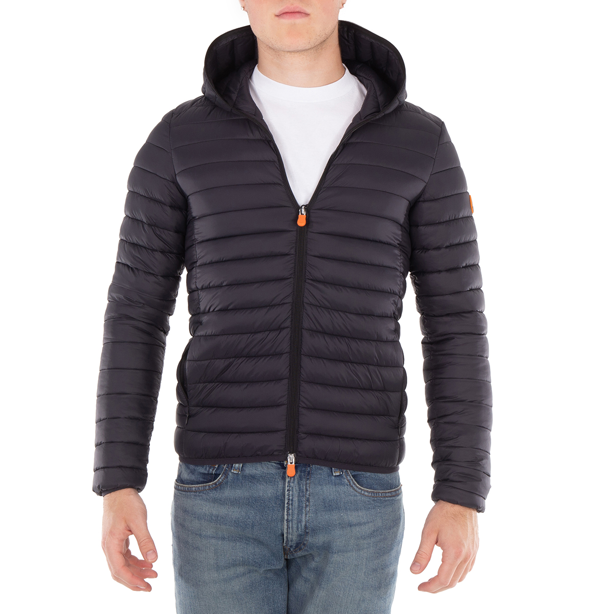 Save The Duck Black Duffy Puffer Jacket, Size Large D30650M-GIGA16