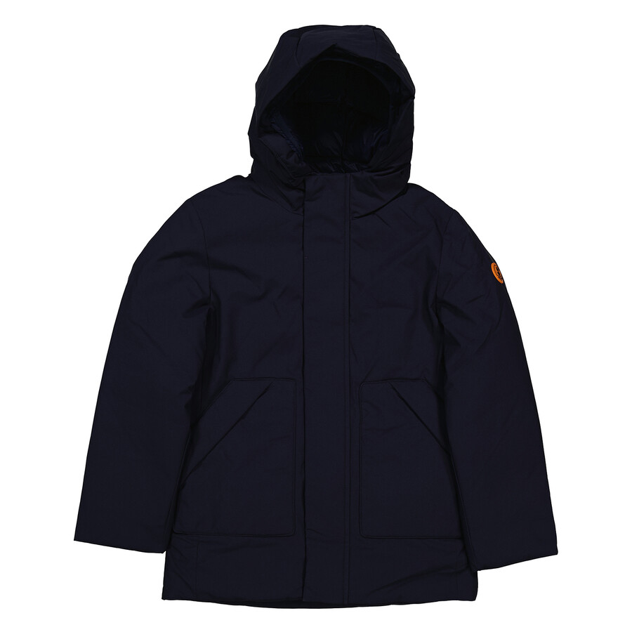 Save The Duck Boys Navy Blue Albi Hooded Parka In Blue