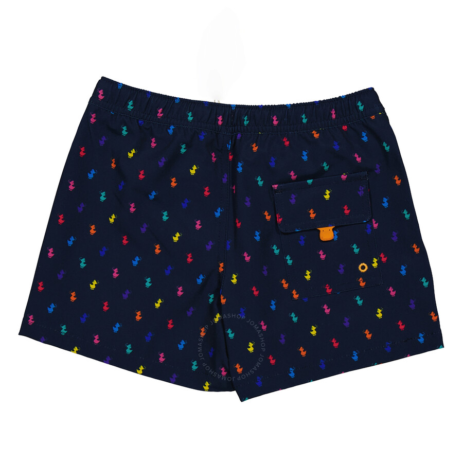 Save The Duck Boys Printed Swim Trunks In Blue