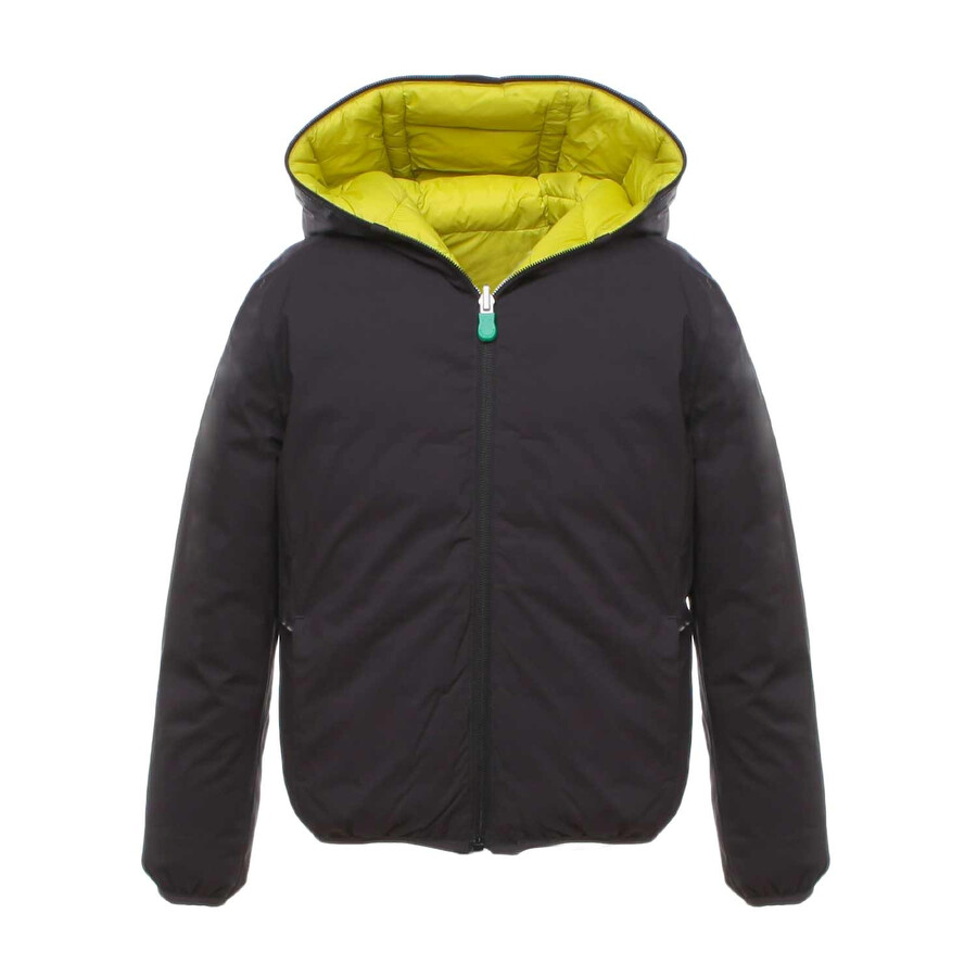 Save The Duck Kids Black Double-face Down Jacket In Black