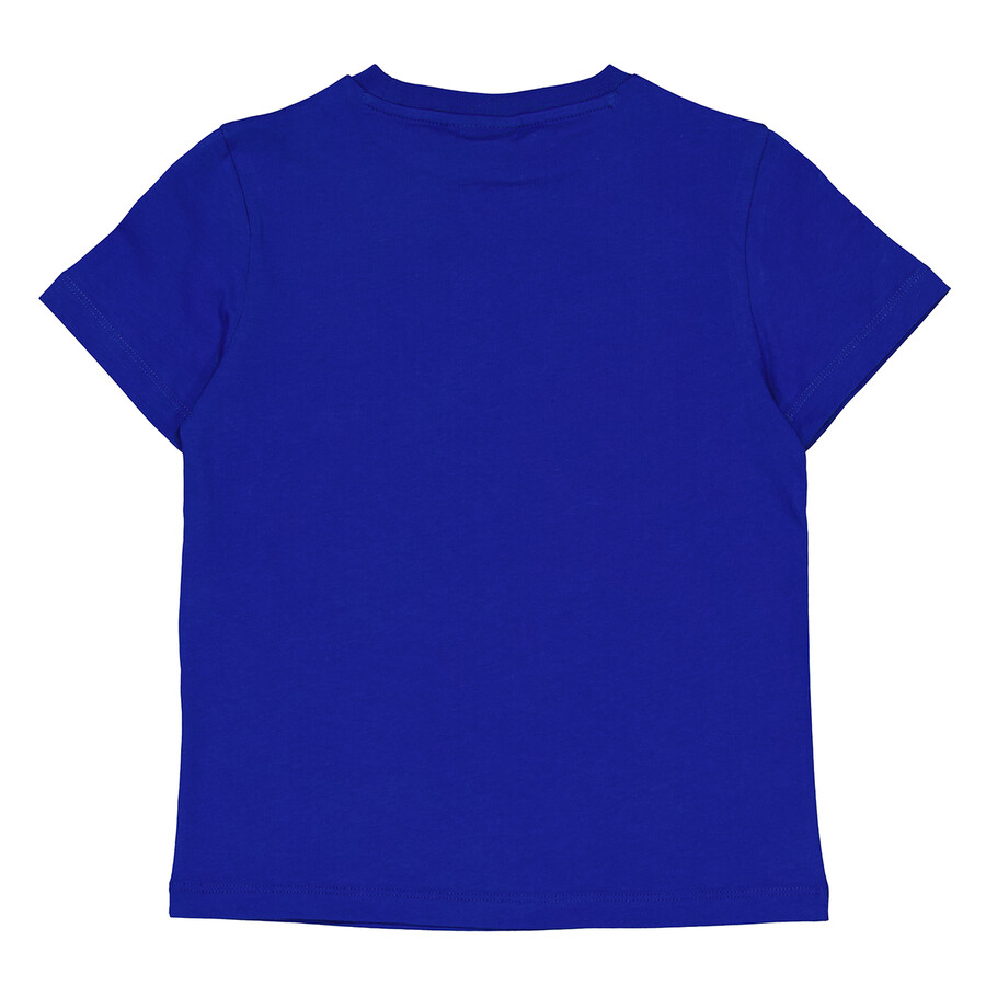 Save The Duck Kids Cyber Blue Smiley Logo Print T-shirt In Blue
