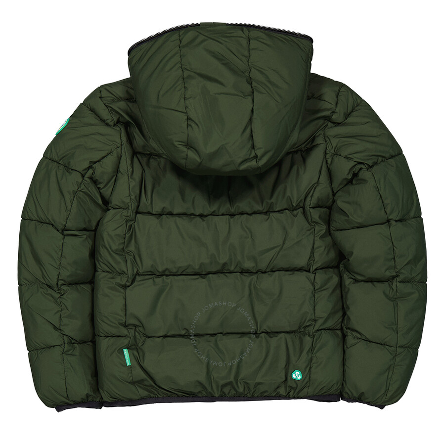 Save The Duck Kids Pine Green Tom Reversible Hooded Jacket In Green