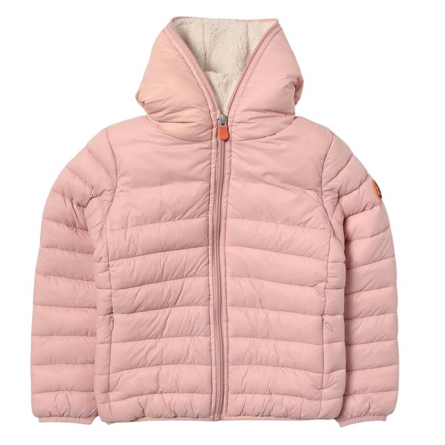 Save The Duck Kids Quilted Long Sleeve Jacket In Pink