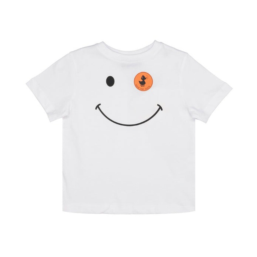 Save The Duck Kids White Asa Smiley Face In White