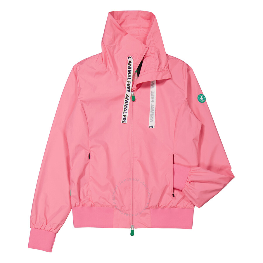 Save The Duck Ladies Aurora Pink Karin Bomber Rain Jacket In Pink