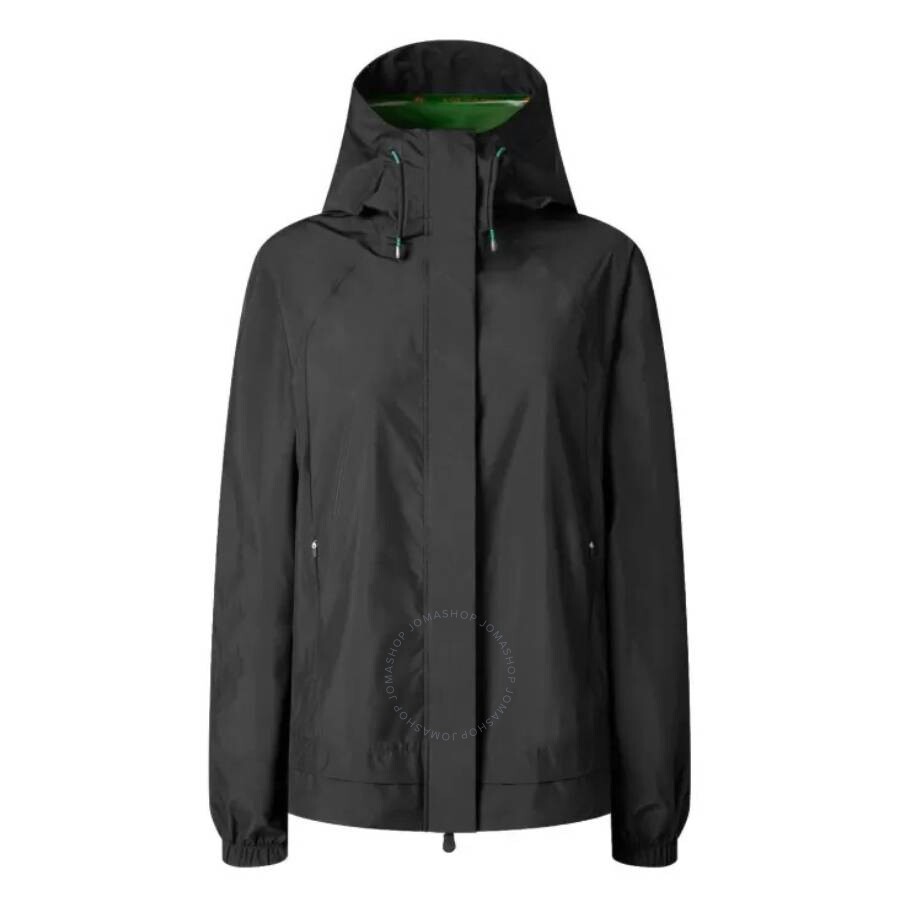 Save The Duck Ladies Black Suki Hooded Raincoat In Black