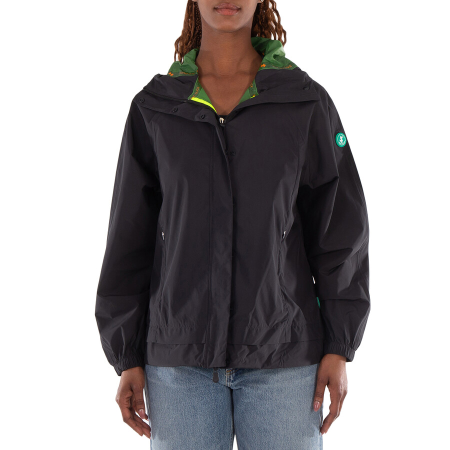 Ladies Black Suki Hooded Raincoat
