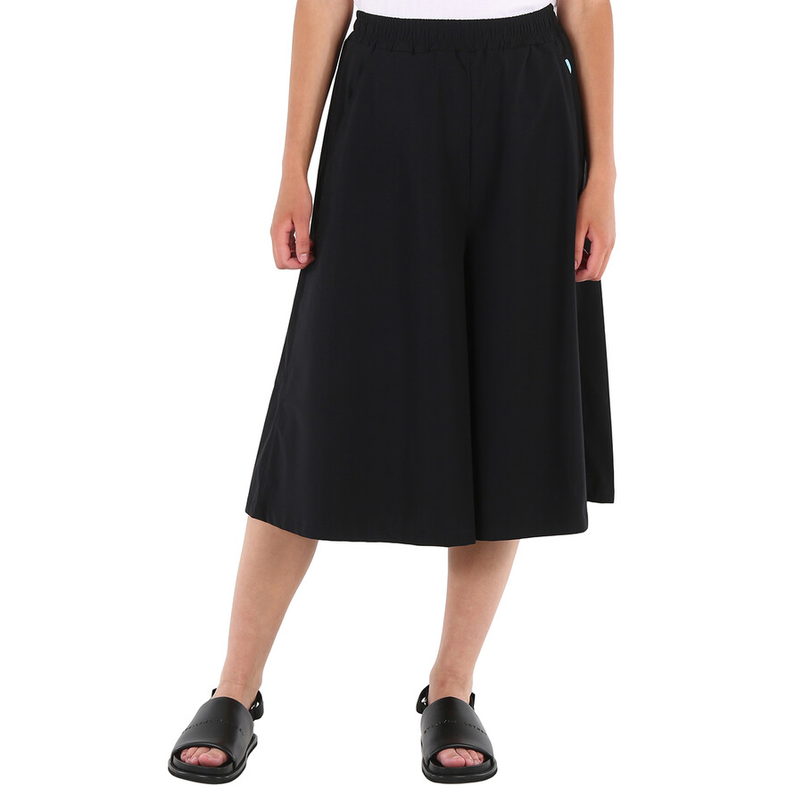 Ladies Jennifer Wide Trousers Black Nylon Woman