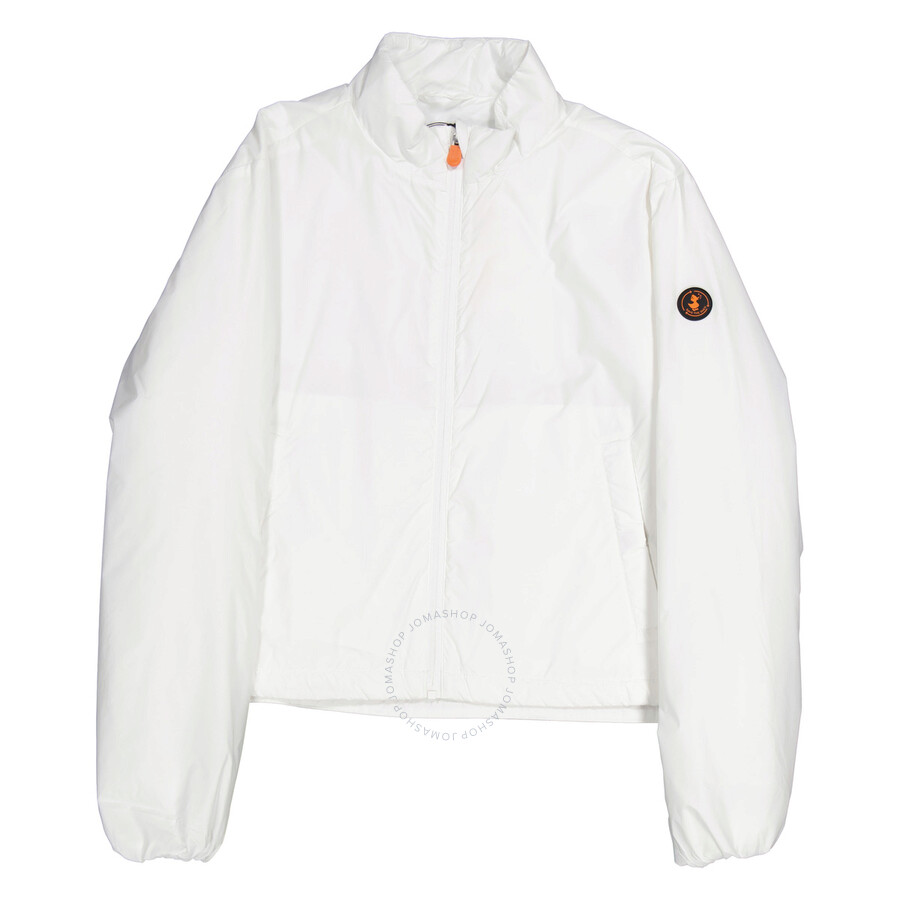 Save The Duck Ladies Off White Anika Cropped Jacket In White