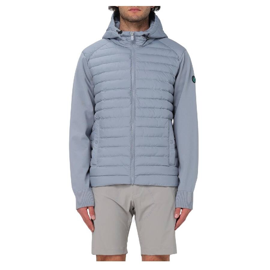 Save The Duck Long Sleeve Logo-patch Jacket In Grey