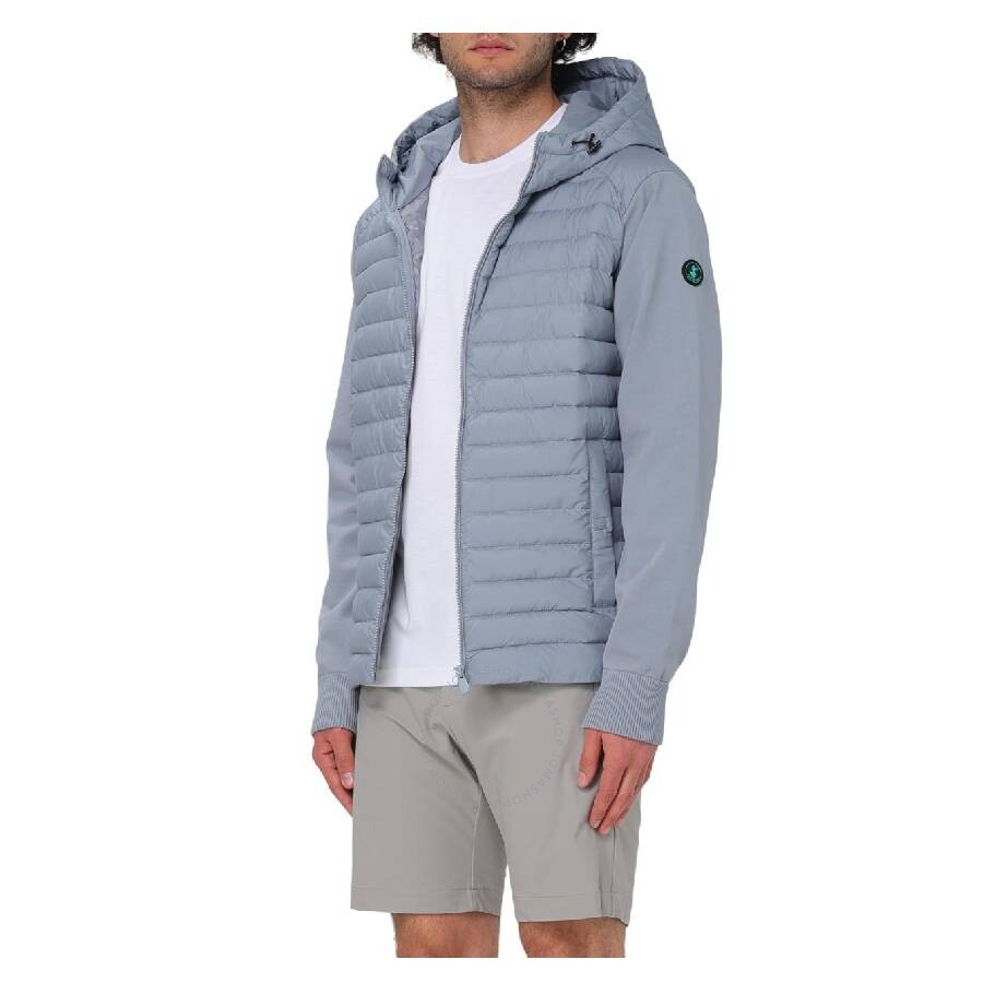 Save The Duck Long Sleeve Logo-patch Jacket In Grey