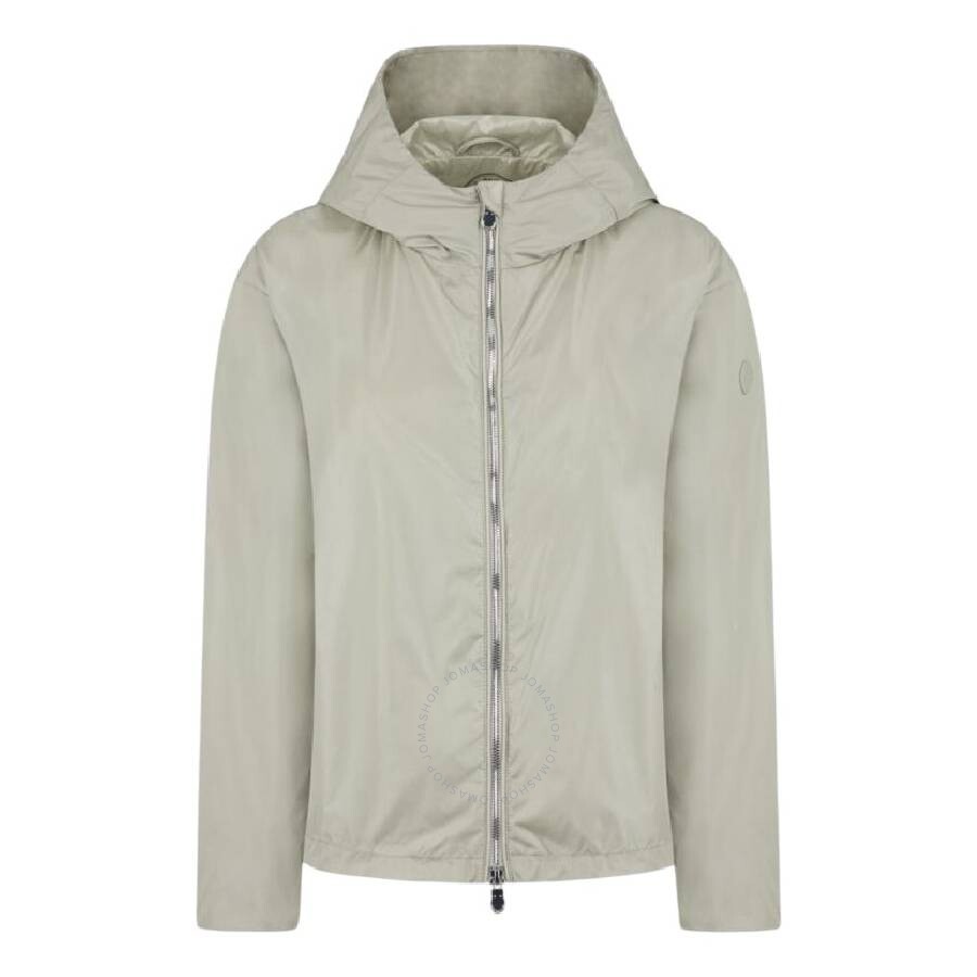Save The Duck Long Sleeve Zip-up Nylon Jacket In Grey/beige