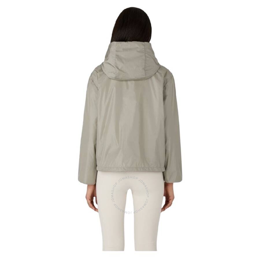 Save The Duck Long Sleeve Zip-up Nylon Jacket In Grey/beige