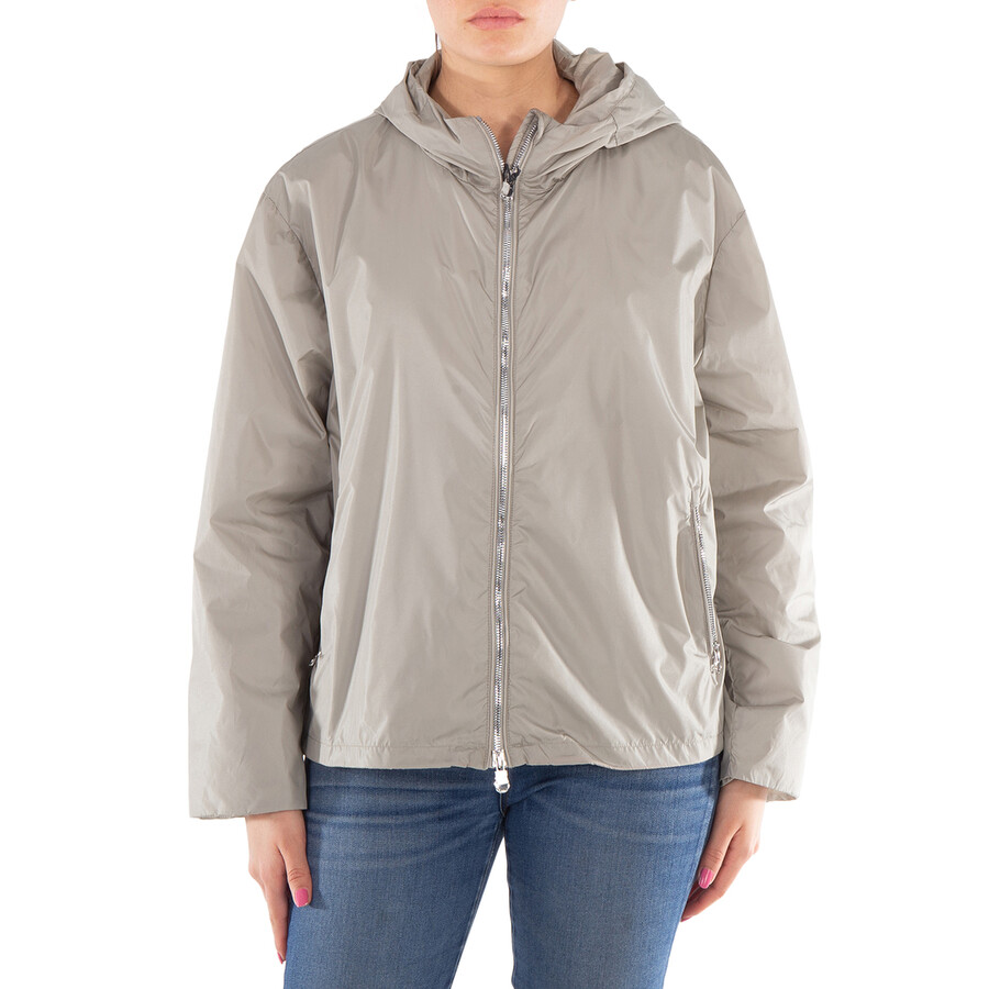 Long Sleeve Zip-Up Nylon Jacket, Size Medium