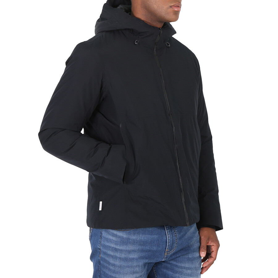 Save The Duck Men's Black Alvaro Logo-patch Hooded Padded Jacket In Black