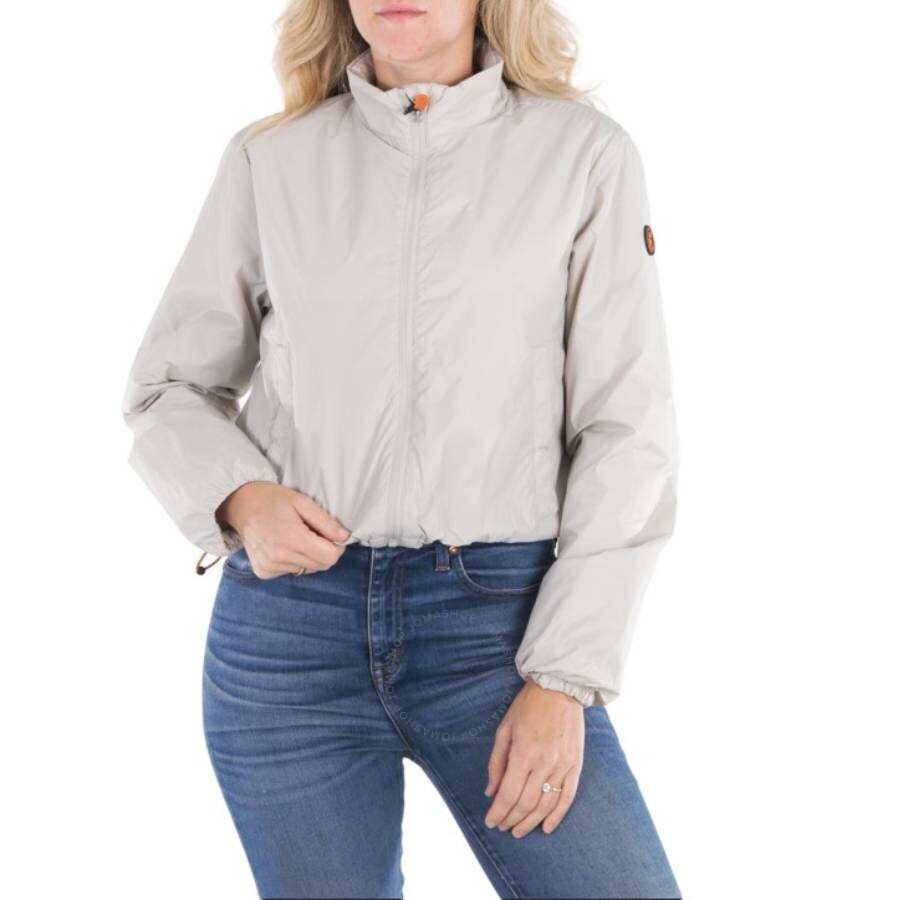 Save The Duck Rainy Beige Anika Cropped Jacket In Beige