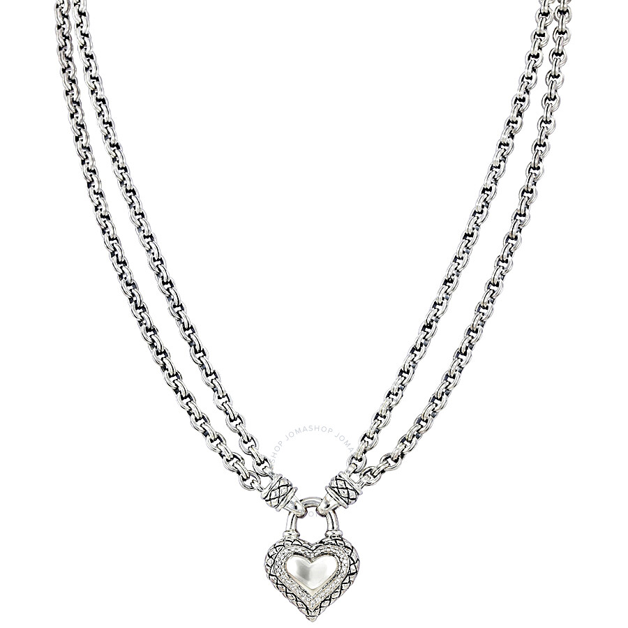 Scott Kay Double Signature Chain Sterling Silver Diamond Heart Scott Kay Double Signature Chain Sterling Silver Diamond Heart Necklace N1349spads18 Item No
