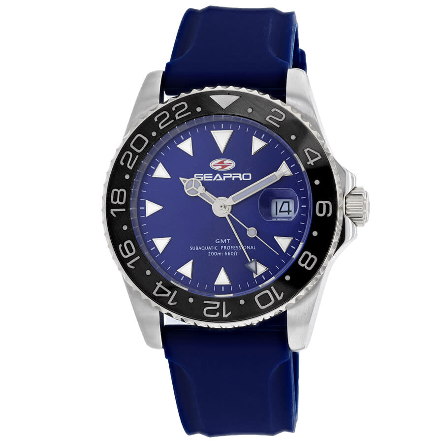 Shop Seapro Agent Quartz Blue Dial Men's Watch Sp0125 In Black / Blue