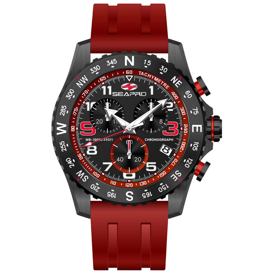 Shop Seapro Gallantry Black Dial Men's Watch Sp9732 In Red   / Black