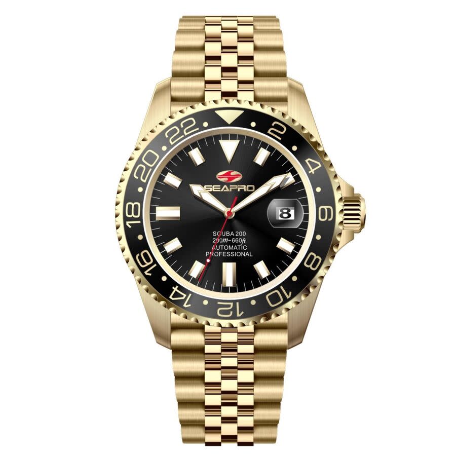 Seapro Grand Meridian Quartz Black Dial Men's Watch SP4338