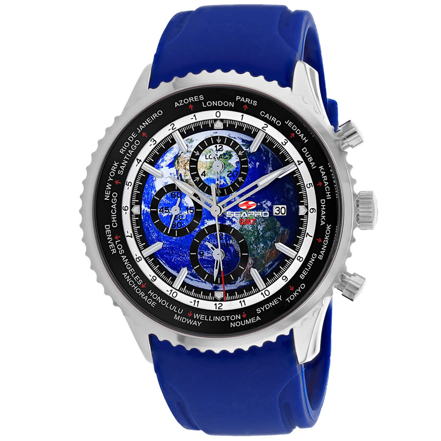 Seapro Meridian World Timer GMT Blue Dial Men's Watch SP7521