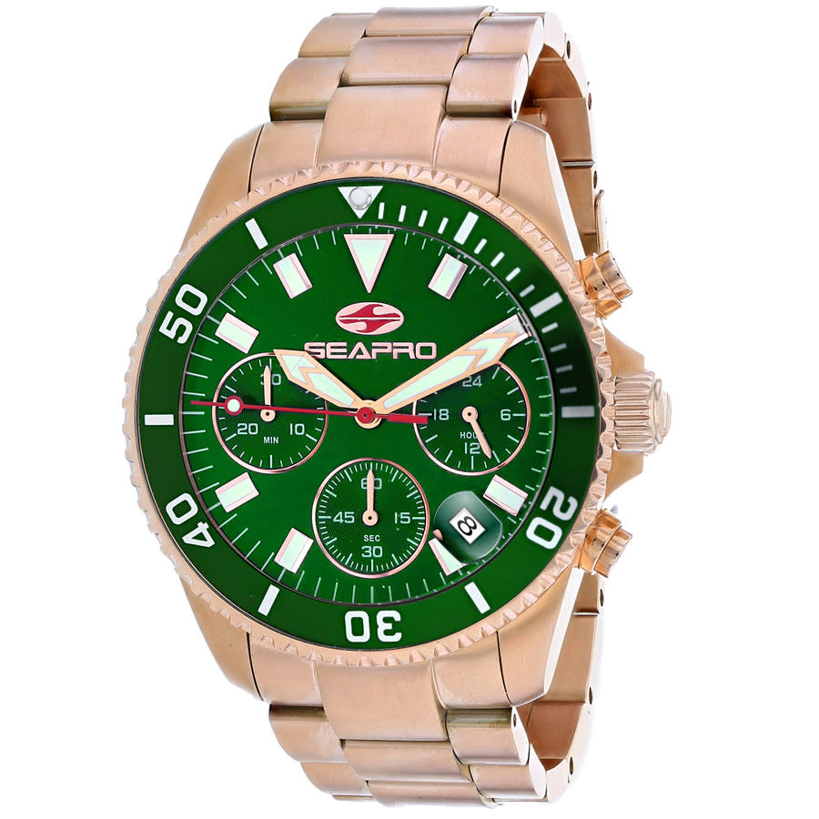Seapro Scuba 200 Chrono Green Dial Men's Watch SP4356
