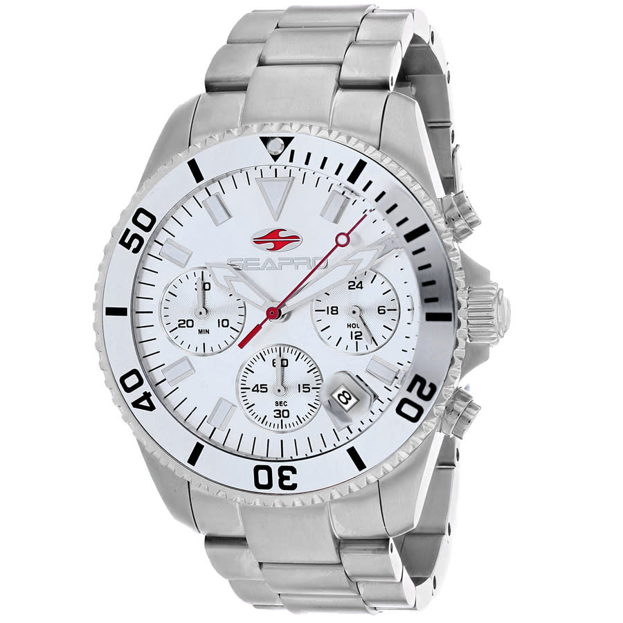 Seapro SP5410 Tideway Women's Wrist Watch - Stainless Steel, White Dial, 40mm, Water Resistant