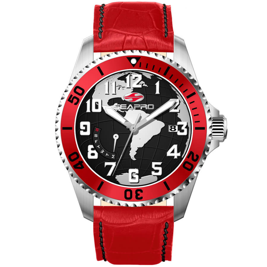 Shop Seapro Voyager Black Dial Men's Watch Sp2741 In Red   / Black