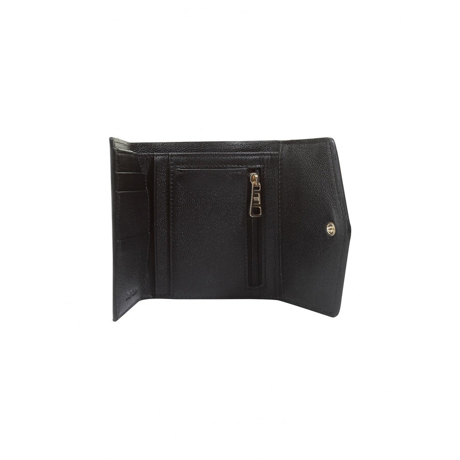 See By Chloé See By Chloe Aura Small Trifold Leather Wallet In Black
