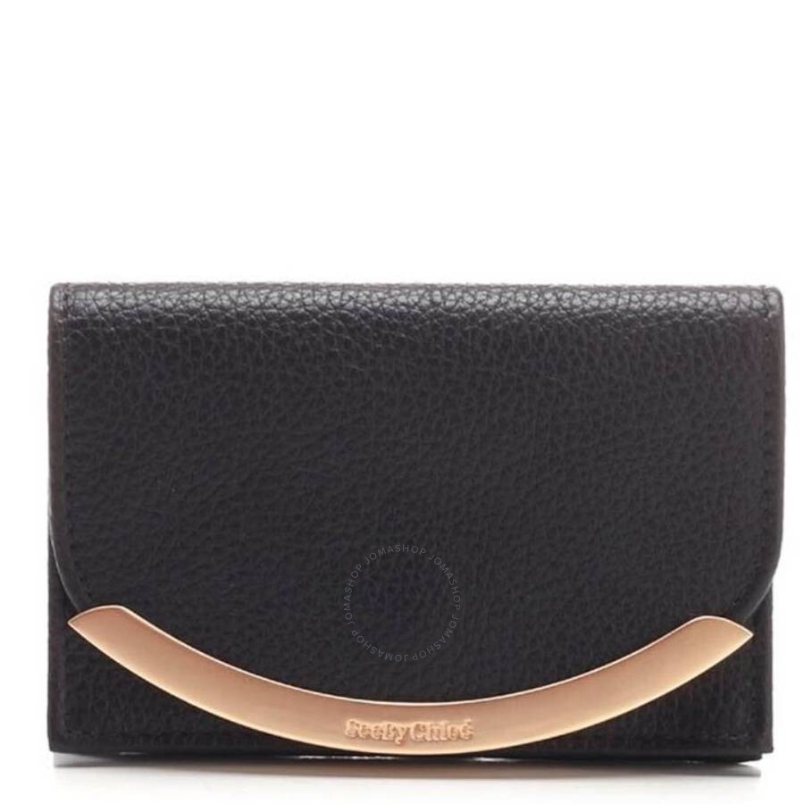 See By Chloe Black Leather Lizzie Wallet CHS17WP579349001