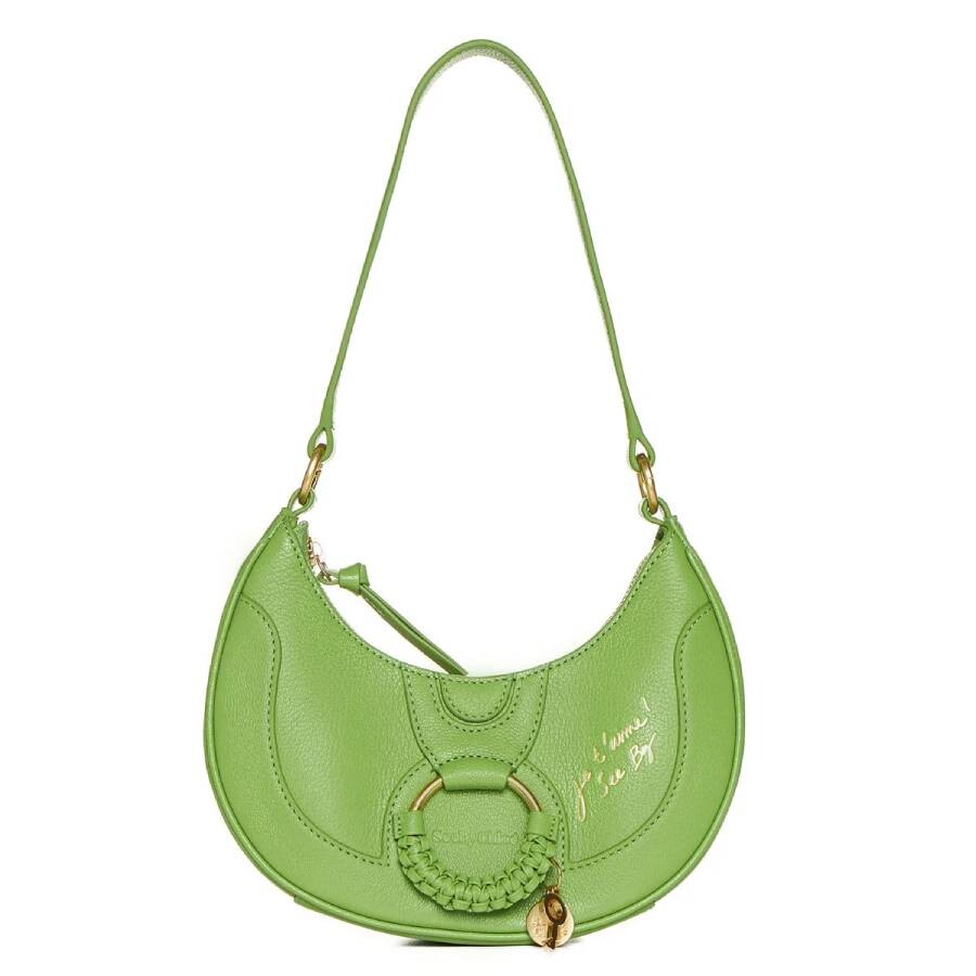 See By Chloé See By Chloe Hana Half-moon Leather Shoulder Bag In Green