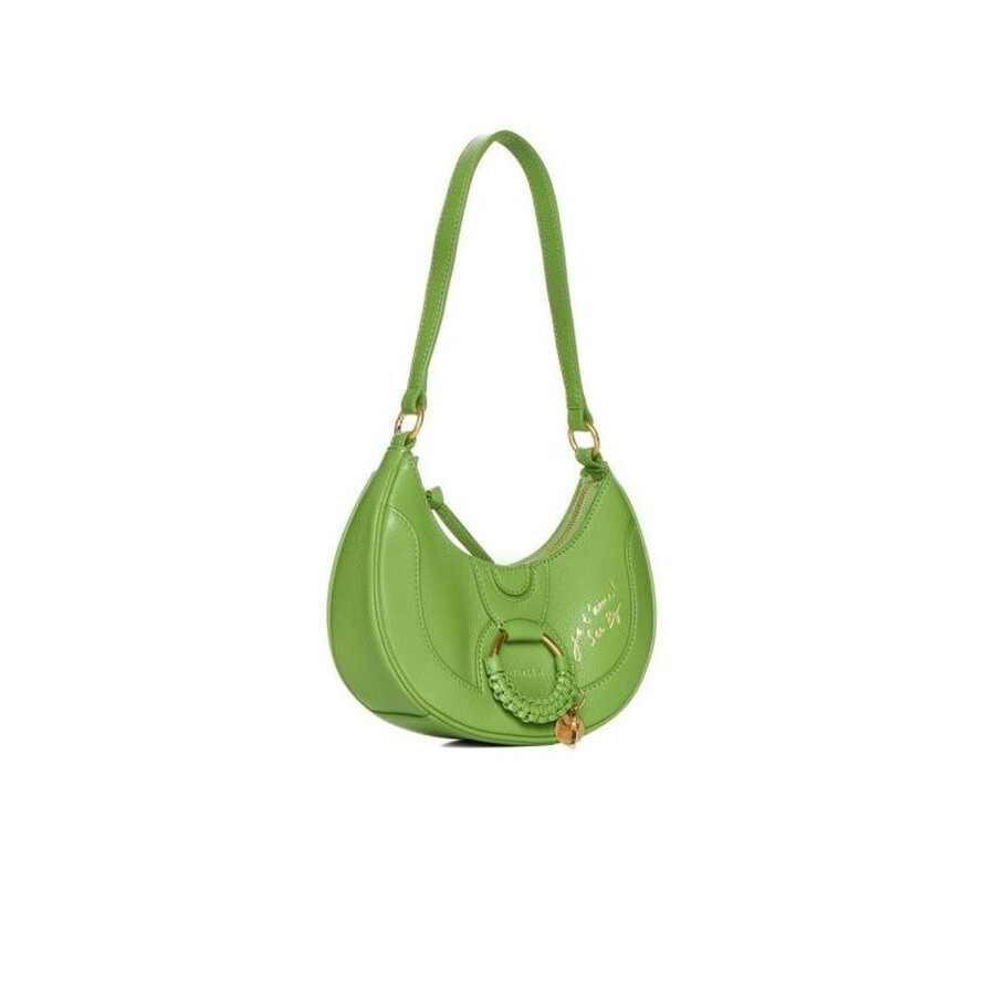See By Chloé See By Chloe Hana Half-moon Leather Shoulder Bag In Green