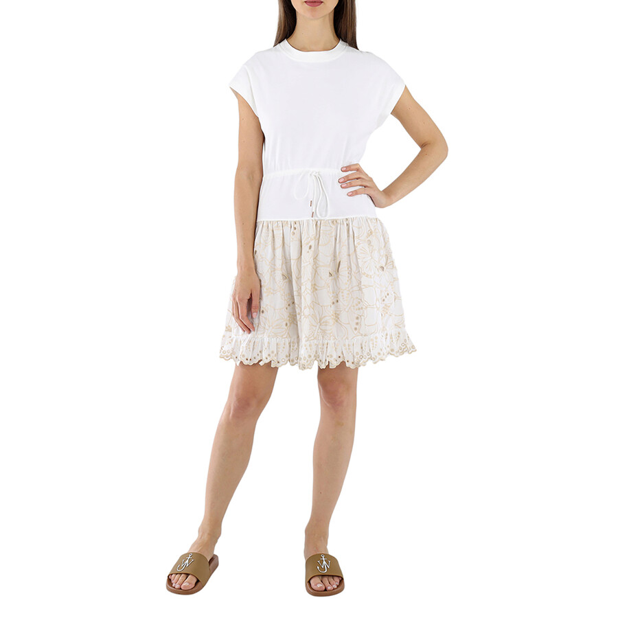 Ladies White Cotton Powder Dress