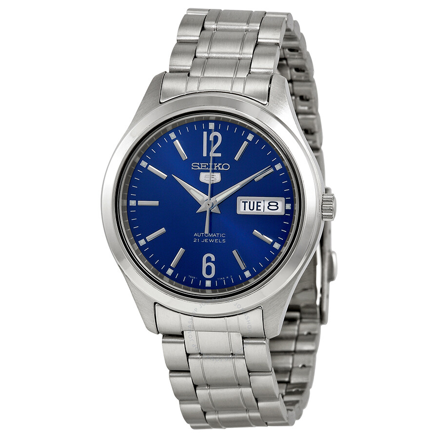 Seiko 5 Automatic Blue Dial Stainless Steel Men's Watch SNKM55 ...