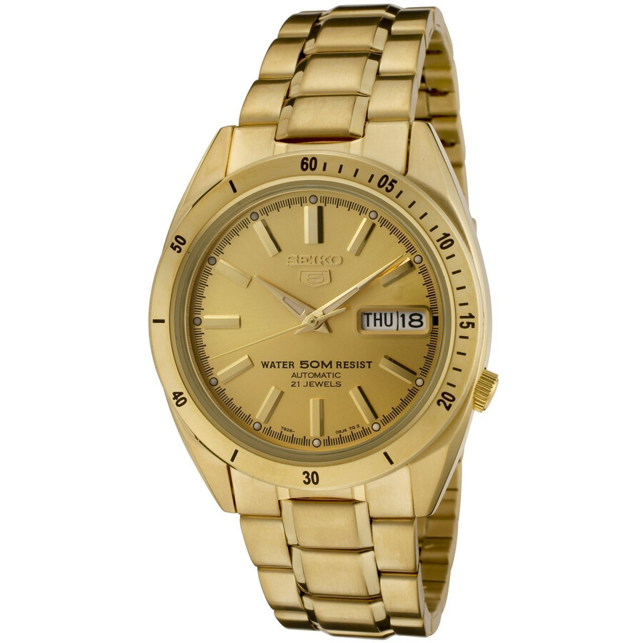 Seiko 5 Automatic Champagne Dial Gold-tone Stainless Steel
