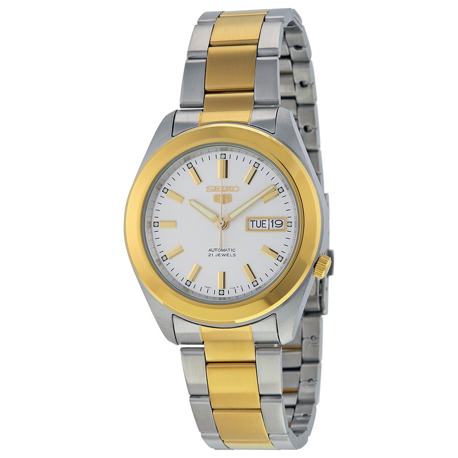 【jomashop】 5 automatic white dial two-tone mens watch snkm70