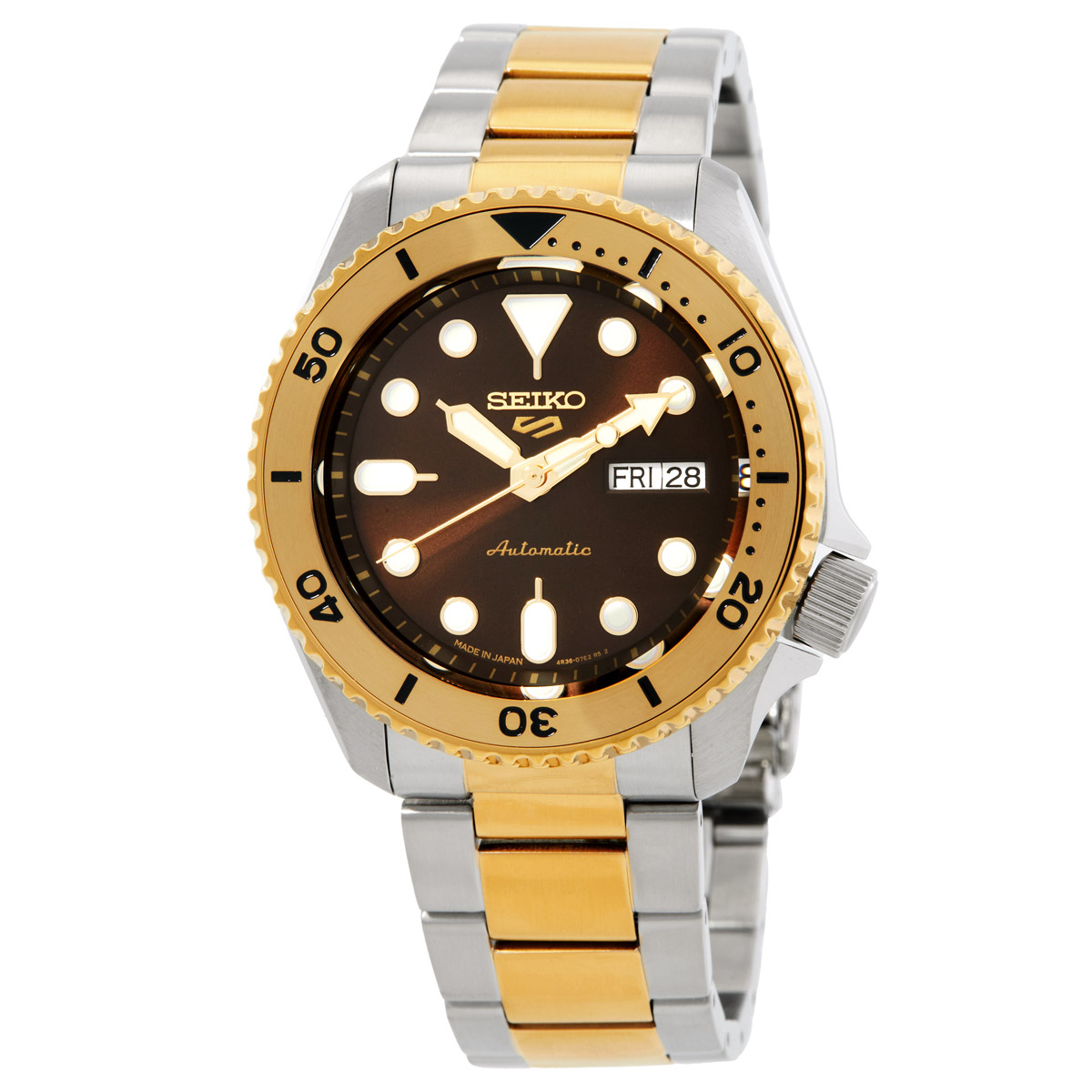 SEIKO セイコー 5 腕時計 Seiko 5 Sports Automatic Brown Dial Watch SRPK24 029665220943