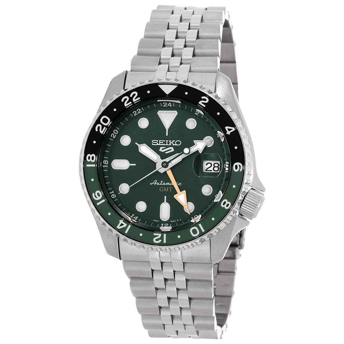 Seiko 5 Sports SKX GMT Automatic Green Dial Sprite Bezel Men's