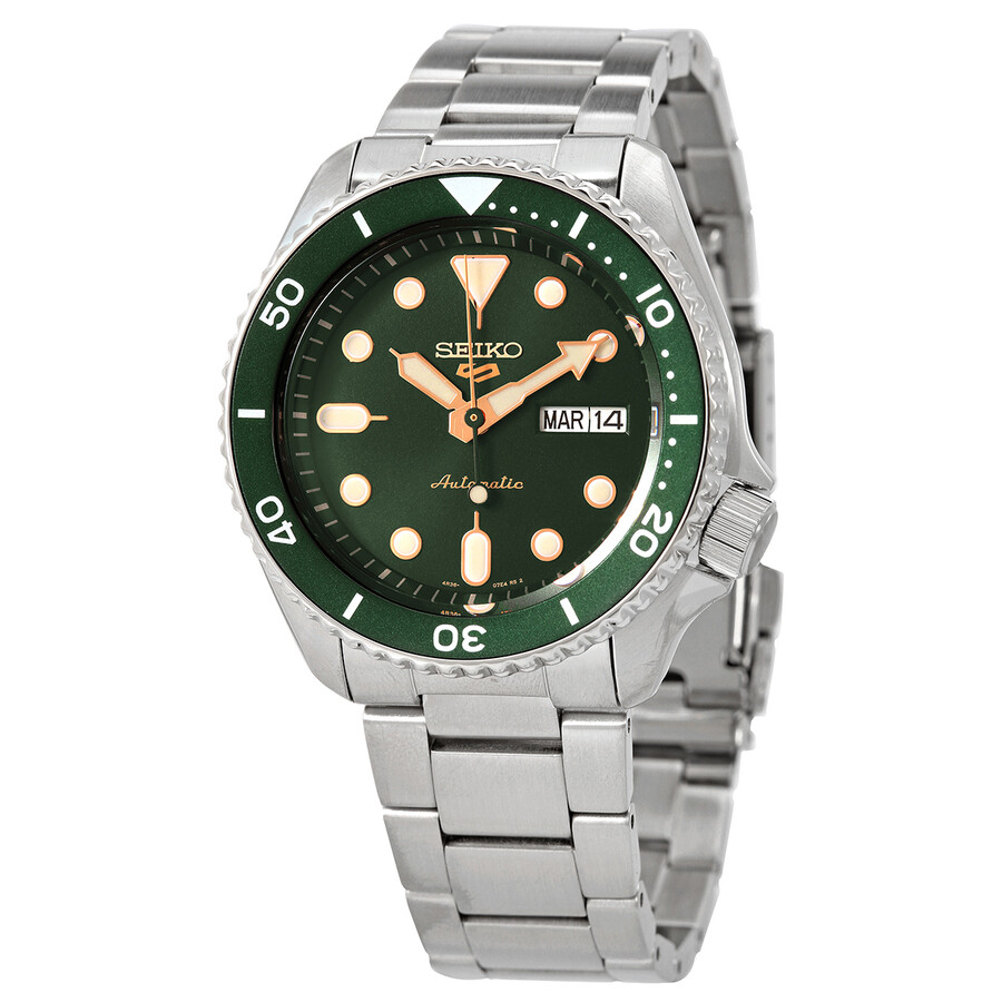 Shop Seiko 5sports Automatic Green Dial Men's Watch Srpd63k1 In Gold Tone / Green / Rose / Rose Gold Tone