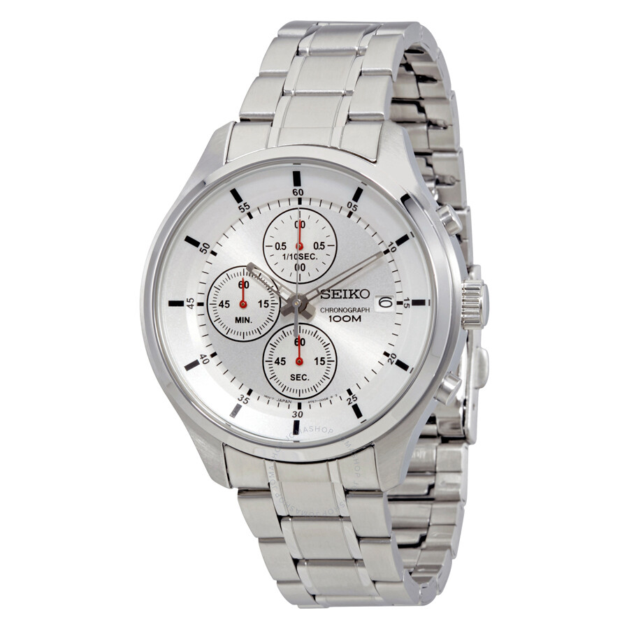 Seiko Chronograph Silver Dial Stainless Steel Men's Watch Sks535 In Metallic